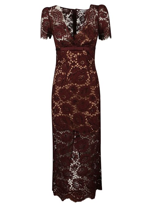 Floral lace midi dress SELF PORTRAIT | AW25096MBURGUNDY